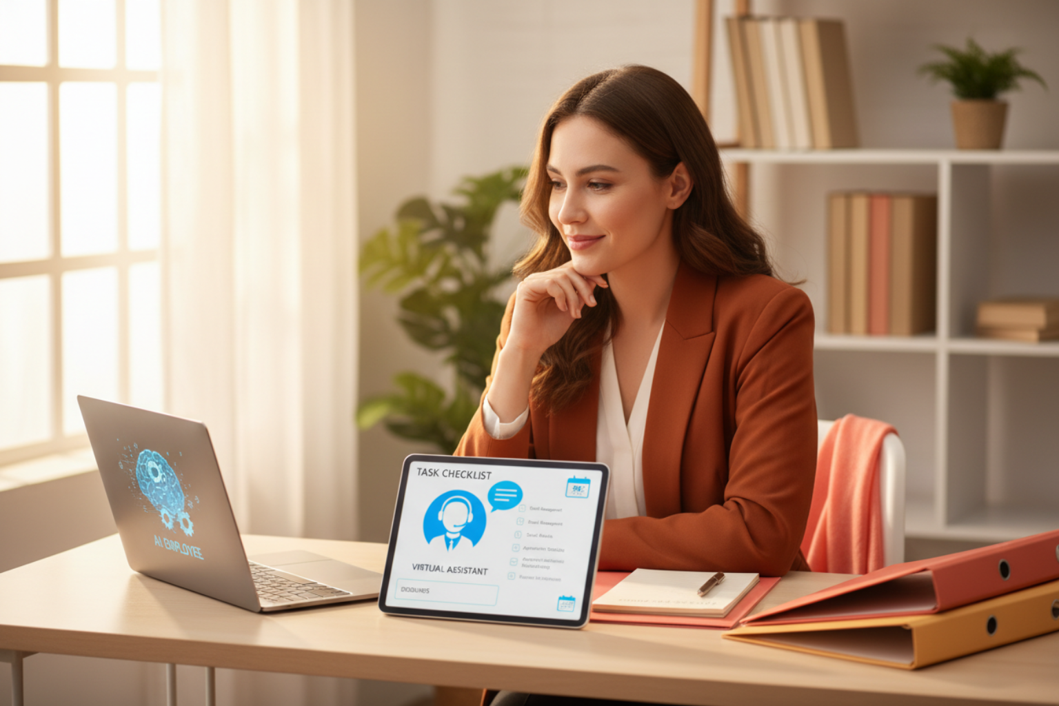 Small business owner reviewing follow-up and admin workflow tasks preview