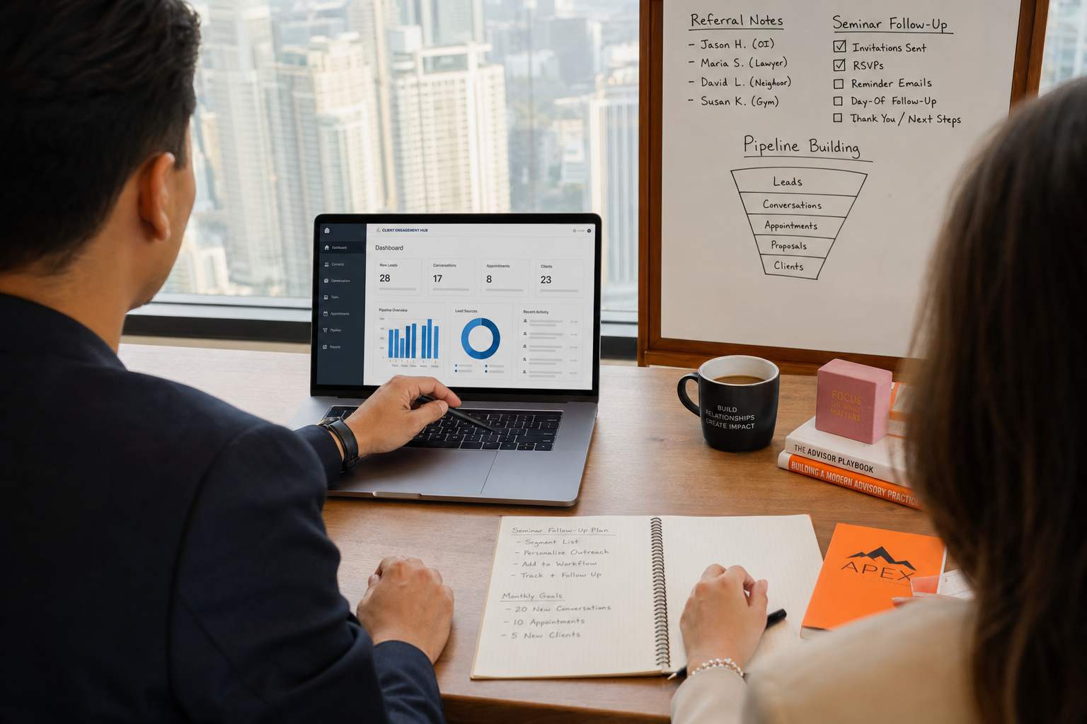 Financial advisor growth workflow preview